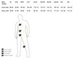 Storleksguide för Macna Textil Mc-Jacka Farrow Svart med mått för bröstvidd, midja och höft. Hjälper till att hitta rätt storlek för optimal passform.