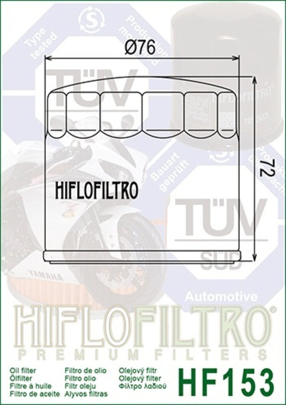 HIFLOFILTRO Racing Oil Filter - HF153RC HF153RC