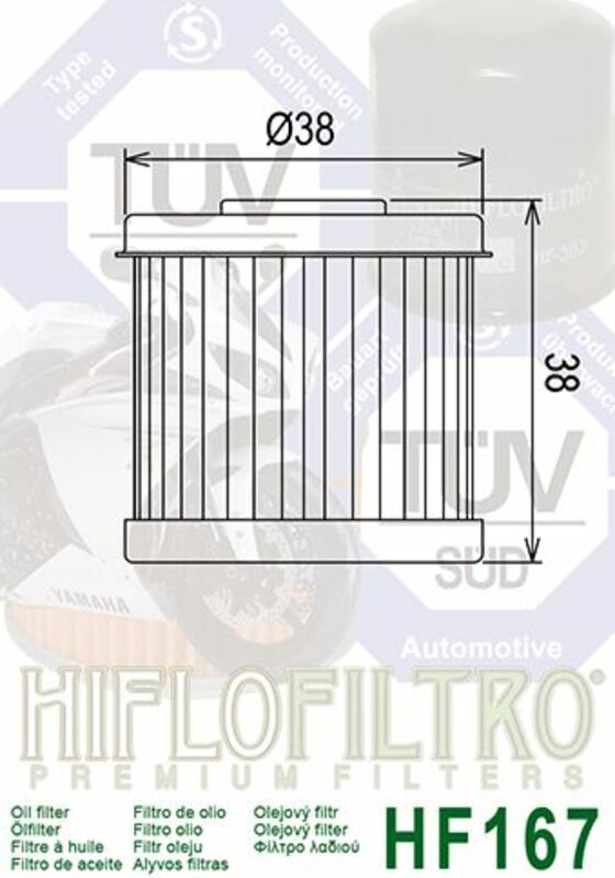 HIFLOFILTRO Oil Filter - HF167 HF167