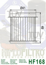 HIFLOFILTRO Oil Filter - HF168 HF168