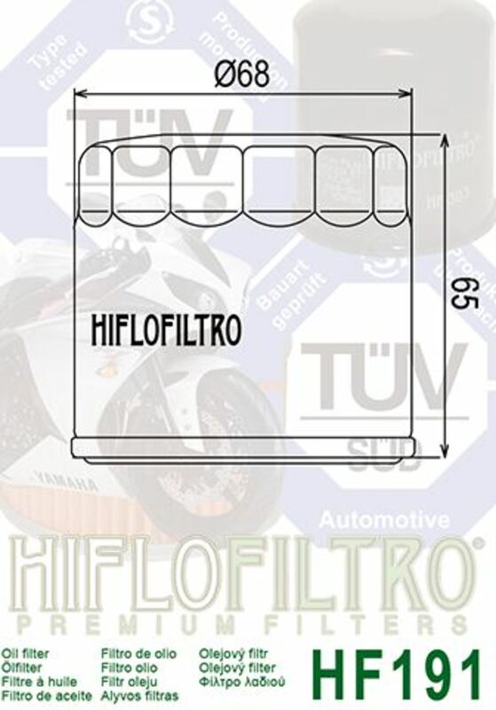 HIFLOFILTRO Oil Filter - HF191 HF191