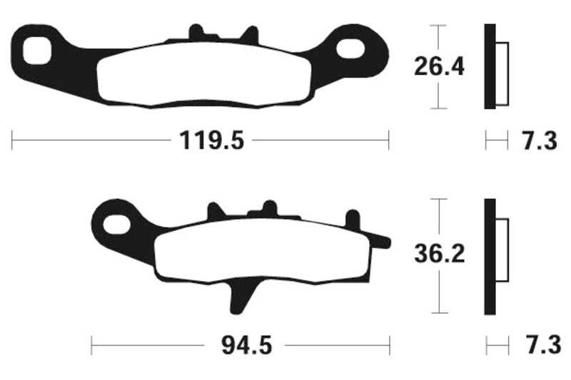 Tecnium MX/ATV -sintratut metallijarrutyynyt - MO226 1022860