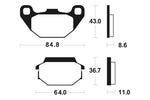 Tecnium MX/ATV -sintratut metallijarrutyynyt - MO249 1022861