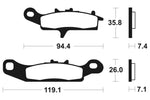 Tecnium MX/ATV -sintratut metallijarrutyynyt - MO298 1022876