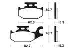 Tecnium Racing MX/ATV -sintratut metallijarrutyynyt - MOR335 1022988