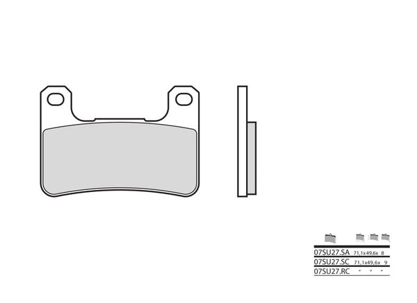 Brembo Street Sintered Metal Brake Pads - 07SU27LA 07SU27LA