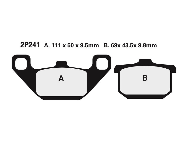 NISSIN-kadun puolimetalliset jarrupalat - 2P-241NS 2P-241NS 