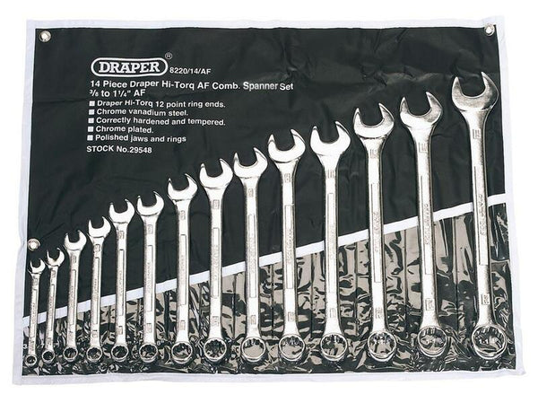 DRAPER COMBINATION WRENCHES SET IN INCHES 14 PCS 29548.0