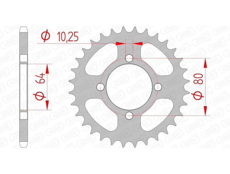 AFAM Steel Standard Rear Sprock 12214 - 520