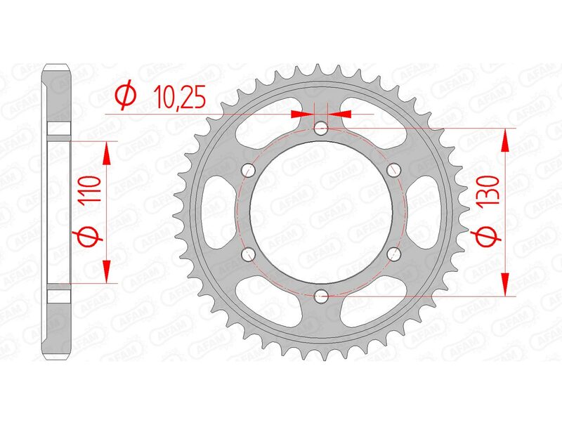 Afam steel standard rear spoken 12813 - 530