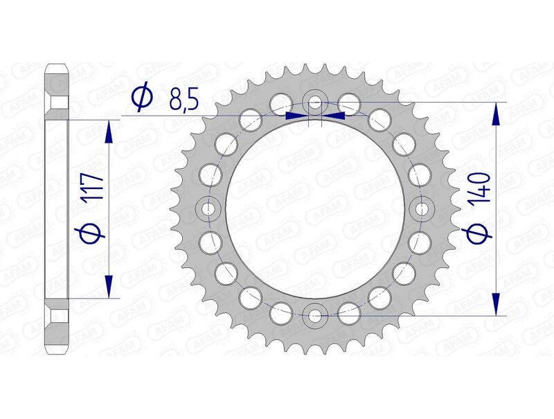 AFAM -alumiini Ultra -valossa kova anodivisoitu takaprosentti 13108 - 428