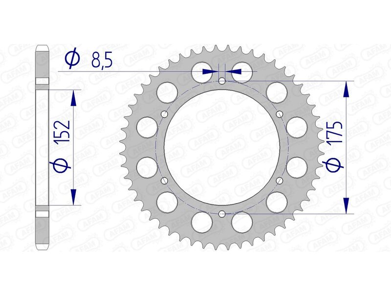 AFAM -alumiini Ultra -valossa kova anodivisoitu takaprosentti 13301 - 520