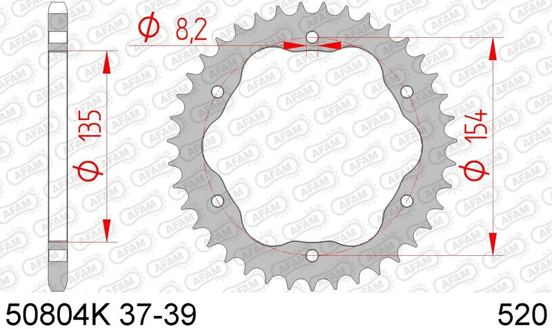 AFAM Steel Standard Takanajojonta 50804K - 520 - vaatii AFAM: n takaluunen kantolaitteen