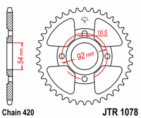 JT Sprock's Steel Standard Rear Sprock 1078 - 420 JTR1078.47
