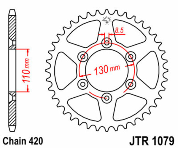 JT Sprockin terässtandardi takarakko 1079 - 420 JTR1079.62