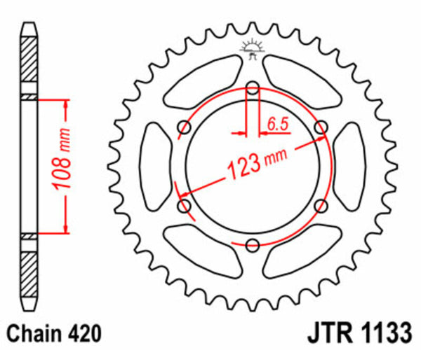 JT Sprockin terässtandardi takarakko 1133 - 420 JTR1133.52