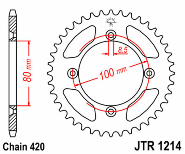 JT Sprockin terässtandardi takarakko 1214 - 420 JTR1214.46