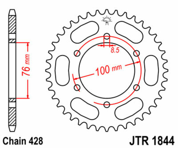JT Sprockin terässtandardi takarakki 1844 - 428 JTR1844.52