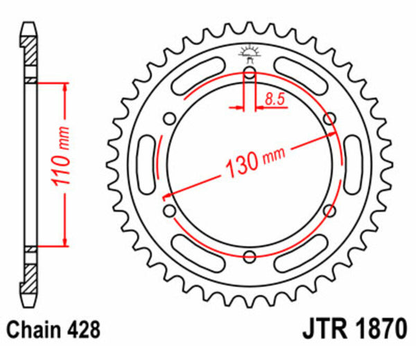 JT Sprockin terässtandardi takarakko 1870 - 428 JTR1870.44