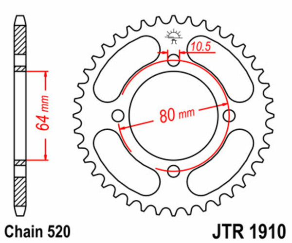 JT Sprockin terässtandardi takarakki 1910 - 520 JTR1910.32