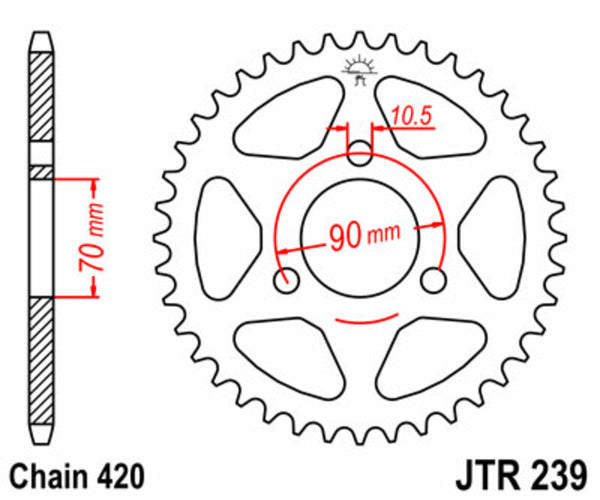 JT Sprockin terässtandardi takarakko 239 - 420 JTR239.42