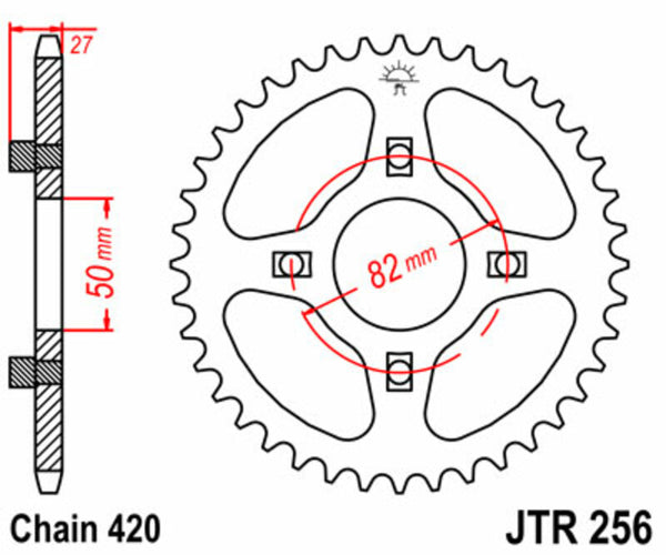 JT Sprockin terässtandardi takarakko 256 - 420 JTR256.43