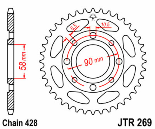 JT Sprockin terässtandardi takarakko 269 - 428 JTR269.44