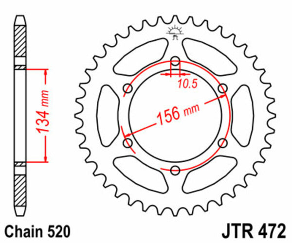 JT Sprockin terässtandardi takarakko 472 - 520 JTR472.40