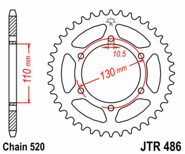 JT Sprockin terässtandardi takarakko 486 - 520 JTR486.45