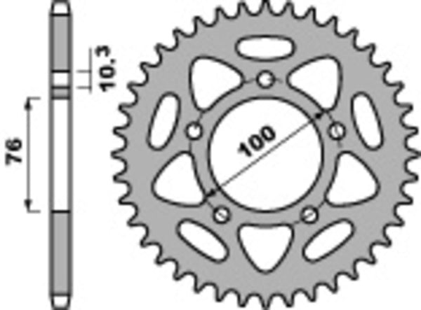 PBR Ultra -valon alumiini -takaluuske 4456 - 525 4456 42 L