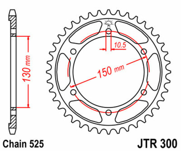 JT Sprock's Steel Standard Rear Sprock 300 - 525 JTR300.47