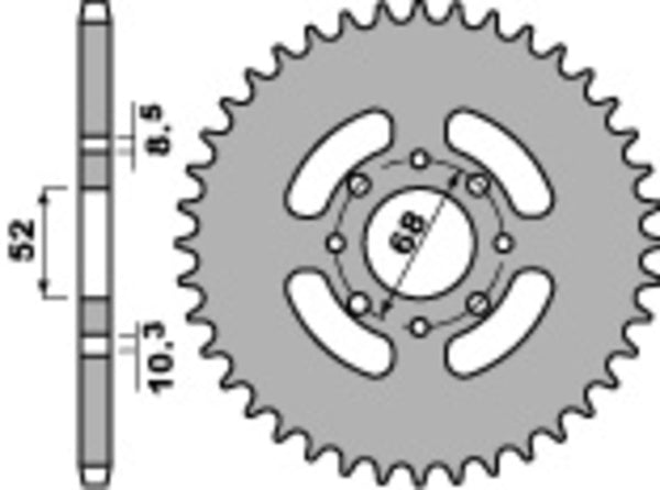 PBR -standardi C45 -teräksen takarakko 802 - 428 802 50 C45