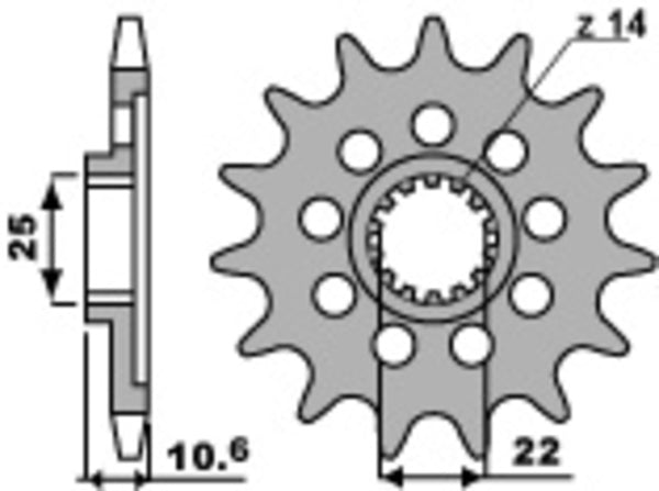 PBR Steel Standard Front Spack 2127 - 520 2127 14 18NC