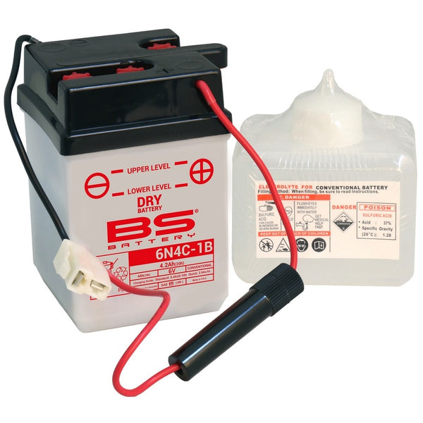 BS Battery Conventional Battery with Acid Pack - 6N4C-1B 