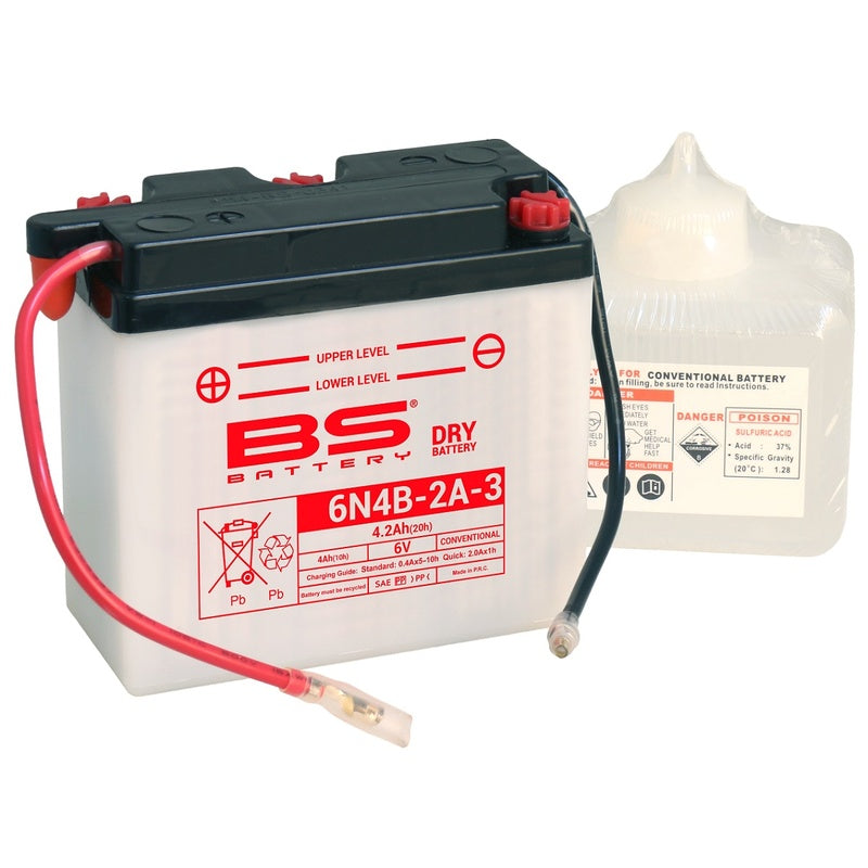 BS Battery Battery Conventional With Acid Pack-6N4B-2A-3