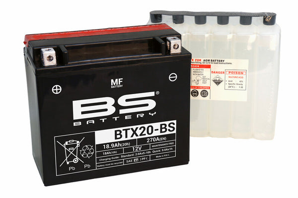 BS Battery Maintenance-Free Battery with Acid Pack - BTX20-BS 