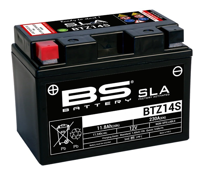 BS BATTERY SLA BATTERY MAINTENANCE FREE FACTORY ACTIVATED - BTZ14S