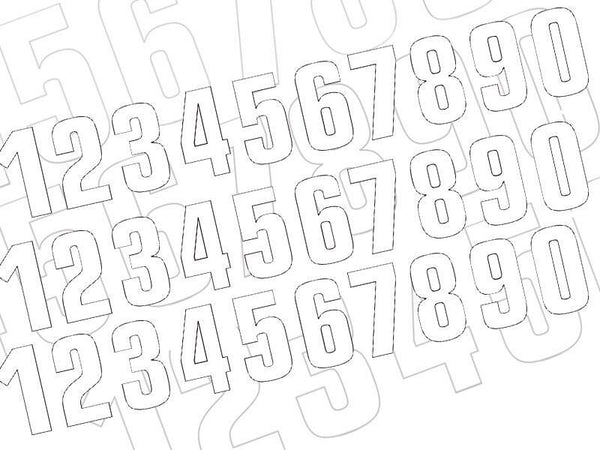 Blackbird Race Number 1 7x5,5 cm valkoinen sarja 3 BIHR_1_/10/1