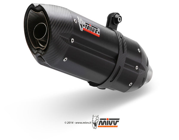MIVV SUONO Steel Black Slip-On avgassystem för Kawasaki Z750R 00.73.K.028.L9 med sportig design i kolfiberfinish. Perfekt reservdel för motorcykeltuning.