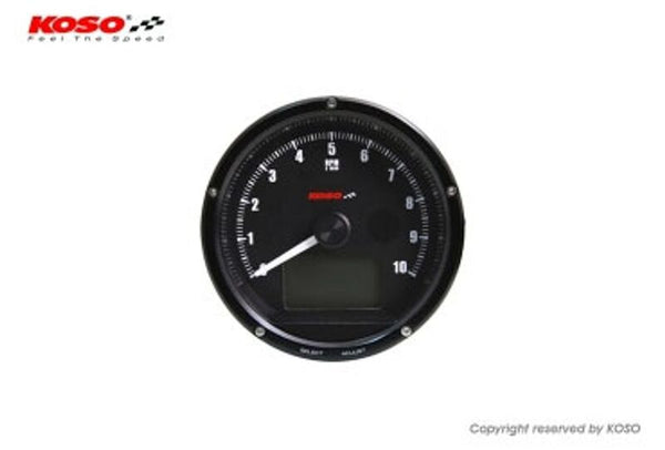 Koso-kierroslukumittari ja Speeetser Black Face Max 10000 rpm // MAX 360 km/h (vaihtovalolla) BA035110-03