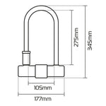 Oxford Magnum U -lukko kiinnikkeellä - 170x315mm LK224