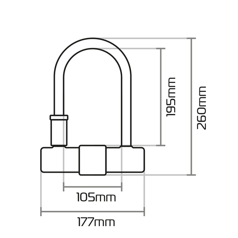 Oxford Magnum U -lukko kiinnikkeellä - 170x285mm LK223