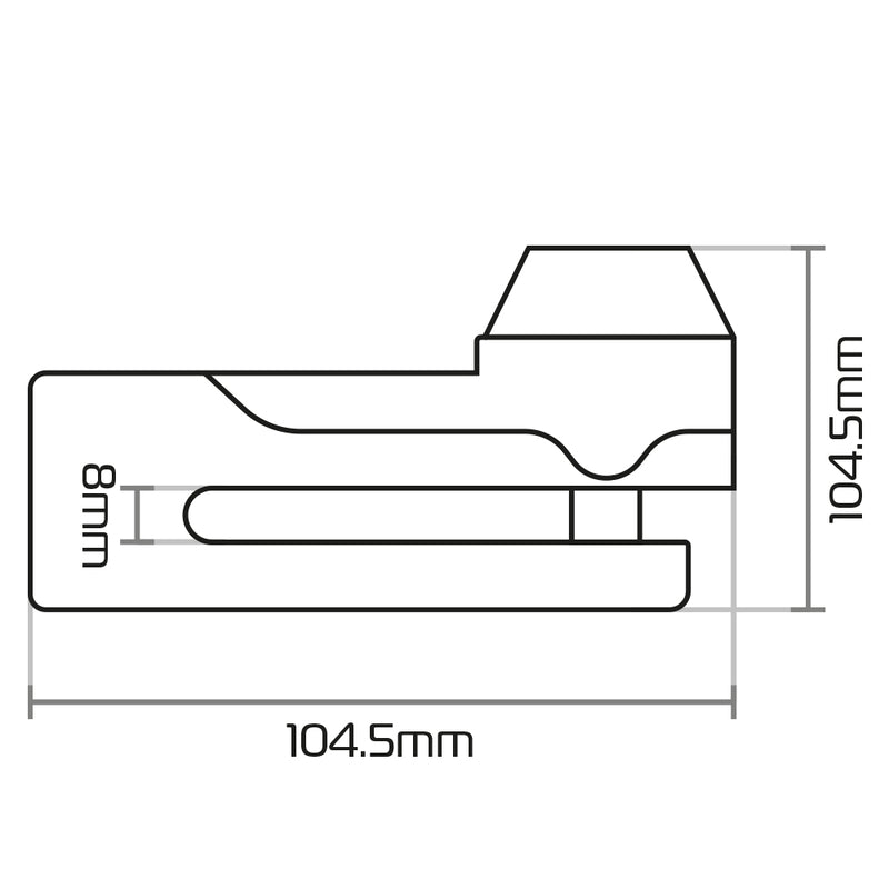 Oxford Titan Ø10mm PIN -levyn lukko - musta LK485