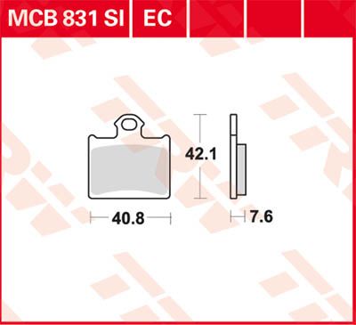 TRW BRAKE PAD ORGANC OBROAD MCB831EC