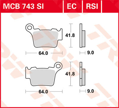 TRW BRAKE PAD ORGANC OBROAD MCB743EC