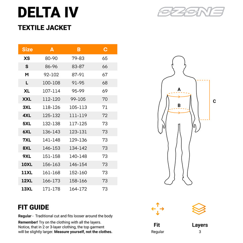 Ozone textile mc-jacket delta iv black /flu