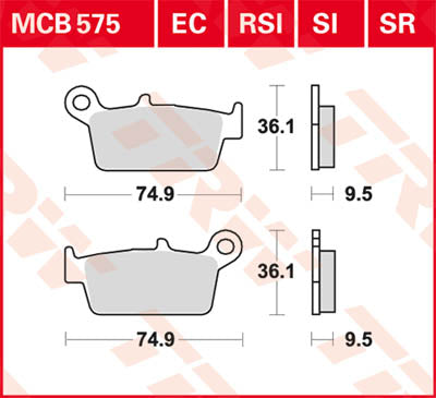 TRW Brake Pad Organic Offroad MCB575EC