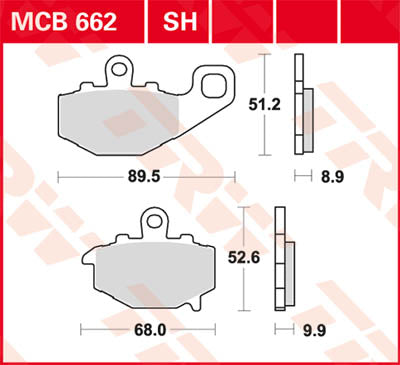 TRW BRAKE Pad TRW MCB662 MCB662