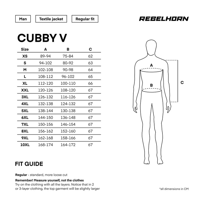 Rebelhorn Textile MC -takki Cubby V harmaa /punainen /sininen