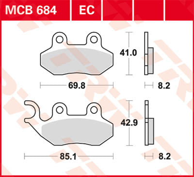 TRW -jarrutyyny orgaaninen skootteri -125 MCB684EC